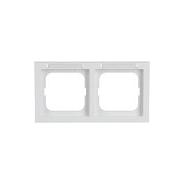 Busch-Jaeger BJ 1732-184 NSK Marco para 2 interruptores horizontal con ventana transparente, color blanco puro, termoplástico, diseño sin tornillos
