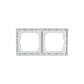 Busch-Jaeger BJ 1732-184 NSK Marco para 2 interruptores horizontal con ventana transparente, color blanco puro, termoplástico, diseño sin tornillos