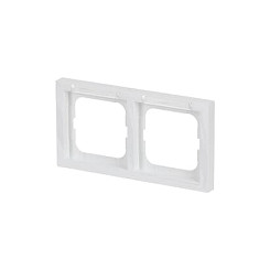 Busch-Jaeger BJ 1732-184 NSK Marco para 2 interruptores horizontal con ventana transparente, color blanco puro, termoplástico, diseño sin tornillos