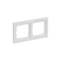 Busch-Jaeger BJ 1732-184 NSK Marco para 2 interruptores horizontal con ventana transparente, color blanco puro, termoplástico, diseño sin tornillos