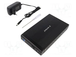 Gembird EE3-U3S-3 Caja para disco duro externo 3.5'' SATA USB 3.0, Aluminio Negro
