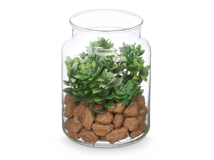 Ibergarden Tarro Cristal Planta Surtidos Mod 12 cm x 16 cm x 12 cm (Set de 12)