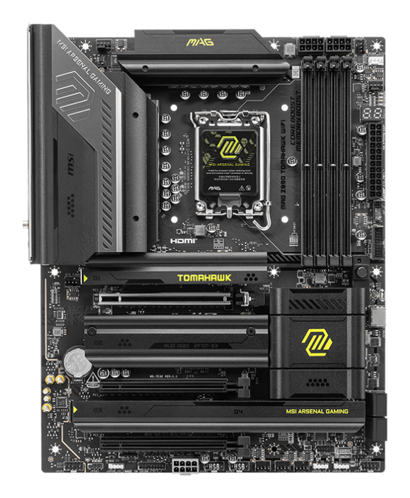 MSI MAG Z890 TOMAHAWK WiFi Placa Base ATX Intel Z890 con Socket LGA 1851 para Intel Core Ultra Series 2, DDR5, 5GbE, Wi-Fi 7, Bluetooth 5.4, Realtek ALC1220P 7.1