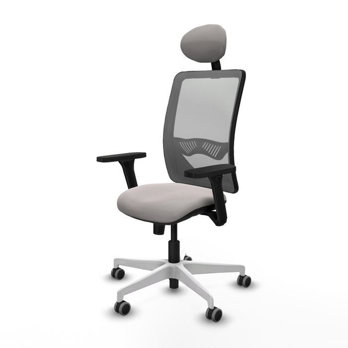 PIQUERAS Y CRESPO Silla de oficina Zulema con mecanismo Sincro, Blanco y Gris PIQUERAS Y CRESPO Silla de oficina Zulema con mecanismo Sincro, Blanco y Gris