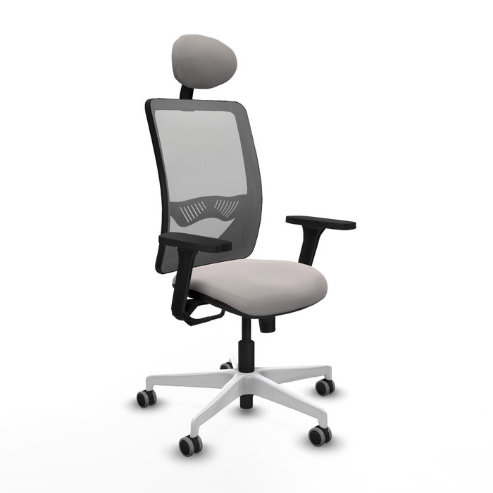 PIQUERAS Y CRESPO Silla de oficina Zulema con mecanismo Sincro, Blanco y Gris PIQUERAS Y CRESPO Silla de oficina Zulema con mecanismo Sincro, Blanco y Gris