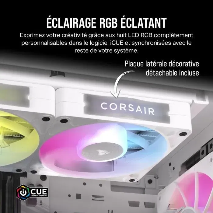 Corsair CO-9051023-WW Kit de Expansión de Ventilador PWM iCUE LINK RX140 RGB de 140 mm Blanco