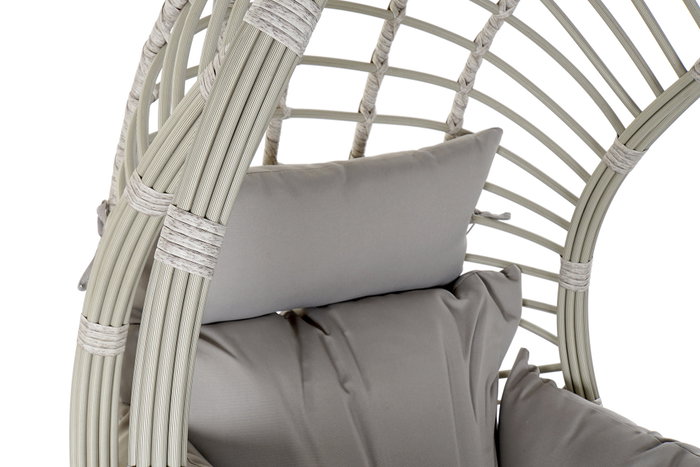 DKD Home Decor Sillón Colgante Terraza Y Jardín Gris 70 x 110 x 90 cm