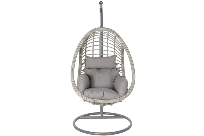 DKD Home Decor Sillón Colgante Terraza Y Jardín Gris 70 x 110 x 90 cm
