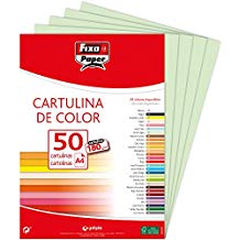 FIXO Paquete de 50 cartulinas A4 180g verde agua