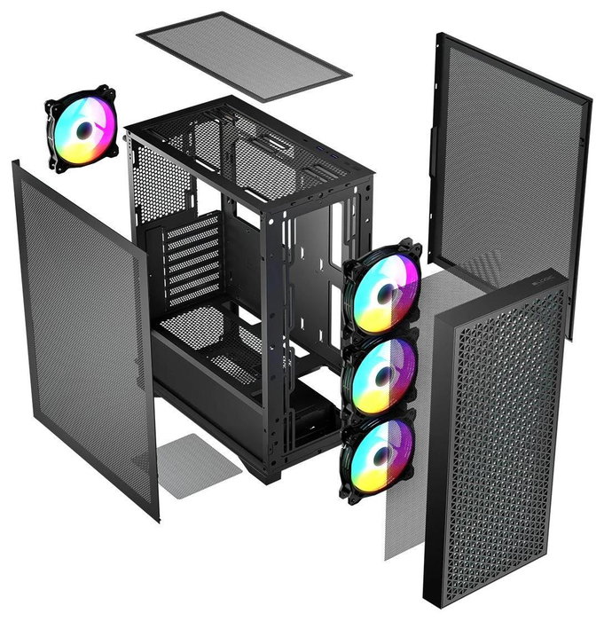 Caja Ordenador Logic Dart Pro ARGB Midi, mATX, USB-C, 3 Ventiladores, Negra Caja Ordenador Logic Dart Pro ARGB Midi, mATX, USB-C, 3 Ventiladores, Negra