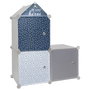 Home Deco Kids Estantería Modular 3 Cubos Azul con Puerta My little Héros 34x32x110 cm