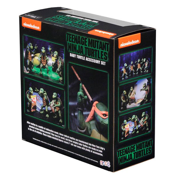 NECA Set 4 figuras Baby Turtles Las Tortugas Ninja 10cm, articuladas y con accesorios