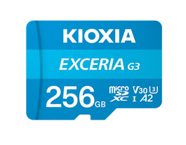KIOXIA EXCERIA G3 256 GB MicroSDXC UHS-I Clase 10 U3 V30 160MB/s Lectura 50MB/s Escritura Azul
