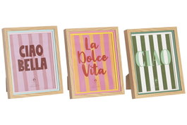 DKD Home Decor Set de 3 Marcos de Fotos Colección Sardinas Multicolor