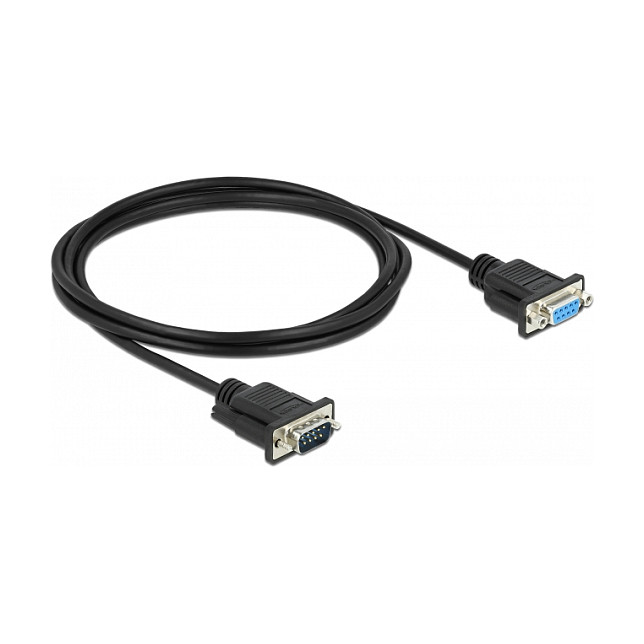 DeLOCK Cable RS-232 D-Sub9 macho a hembra de módem nulo, 2 m