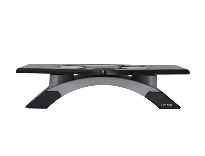 Q-connect Soporte para Monitor Giratorio y Ajustable en Altura con Plataforma, HIPS, 411x287x99 mm