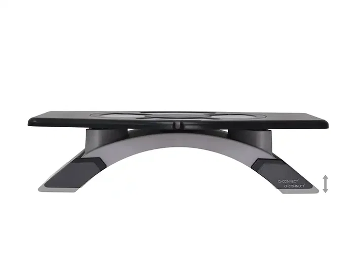 Q-connect Soporte para Monitor Giratorio y Ajustable en Altura con Plataforma, HIPS, 411x287x99 mm