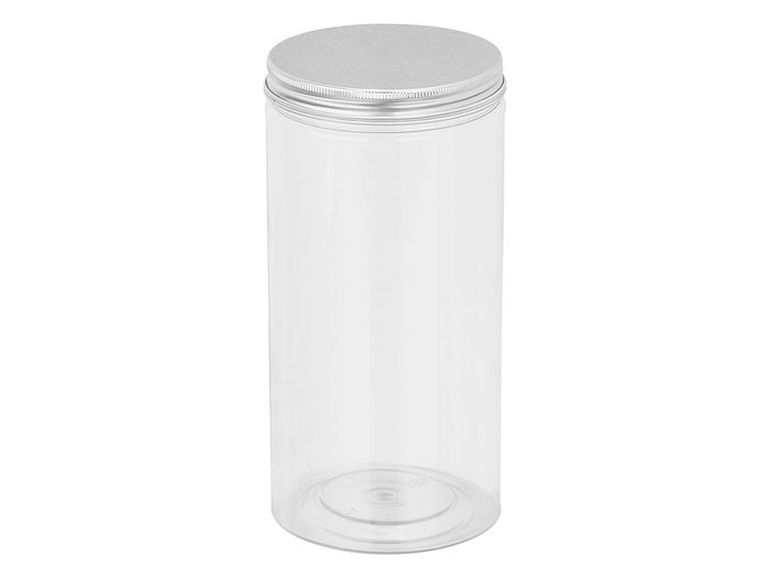 Kinvara Tarro PET Tapa Aluminio 1.4L Transparente y Metal 10x20x10 cm (Set de 24)