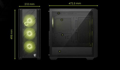 MSI Caja PC MAG FORGE 330R AIRFLOW ATX Negro 306-7G23R42-HH9