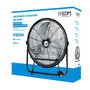 EDM Ventilador Industrial de Suelo con Ruedas Negro 180W, Aspas Ø60x70 cm, 7500 m³/h, 59.8 dB, 3 Velocidades, Cabezal Oscilante