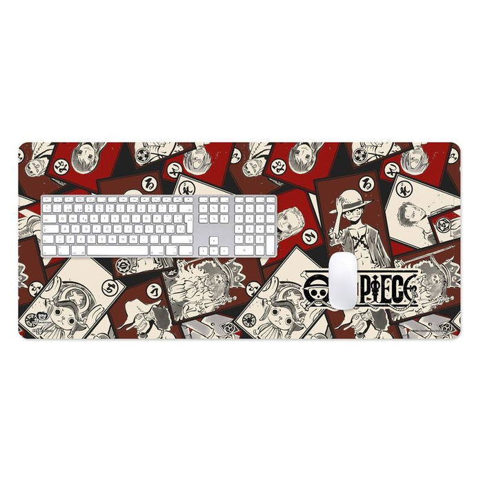 ERIK Alfombrilla gaming One Piece, Tapete para teclado y ratón, 80x35cm, Superficie textil impermeable