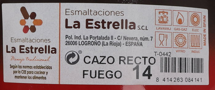 La Estrella Cazo Recto 14 cm 1 L Colección Fuego (6 Unidades)