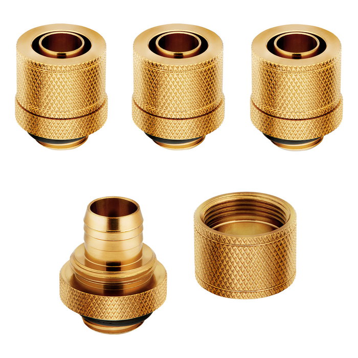 Corsair Hydro X Series XF Compression G1/4 13/10 Fittings Pack de 4 - dorado