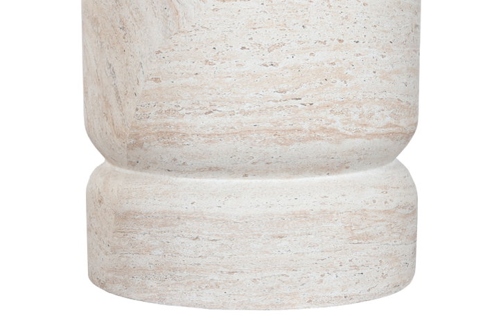 DKD Home Decor Mesita Auxiliar de Fibra de Vidrio Simil Travertine