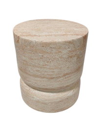 DKD Home Decor Mesita Auxiliar de Fibra de Vidrio Simil Travertine