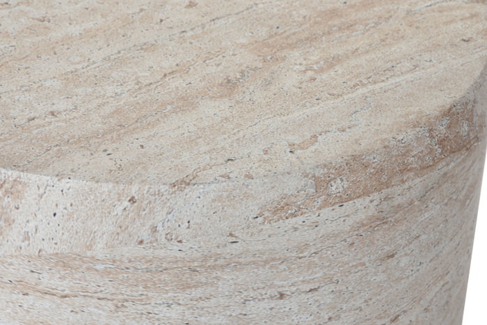 DKD Home Decor Mesita Auxiliar de Fibra de Vidrio Simil Travertine