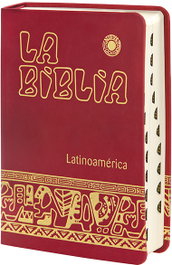 Verbo Divino, Biblia Latinoamérica letra grande símil piel roja con uñeros - Verbo Divino