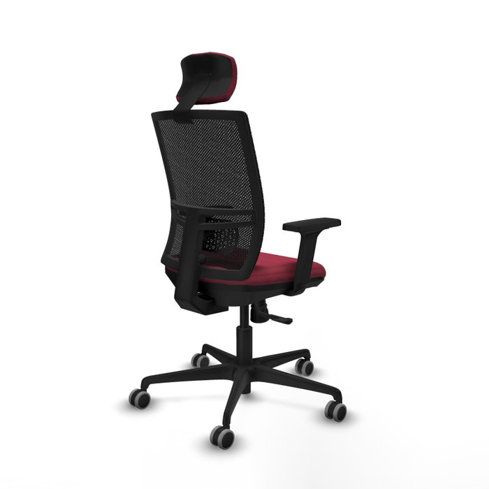 PIQUERAS Y CRESPO Silla de oficina Yunquera con mecanismo Sincro, Granate y Negro PIQUERAS Y CRESPO Silla de oficina Yunquera con mecanismo Sincro, Granate y Negro
