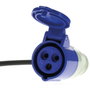 Adaptador hembra CEE 17 a Schuko macho con cable 220 V 16 A