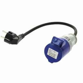 Adaptador hembra CEE 17 a Schuko macho con cable 220 V 16 A