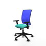 PIQUERAS Y CRESPO Silla de oficina Motilla con mecanismo Sincro/Traslack, Turquesa y Azul