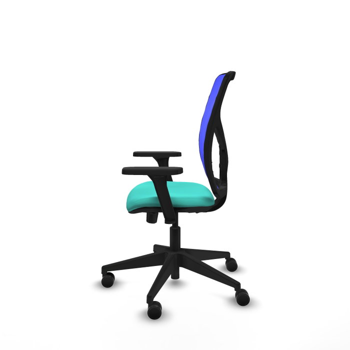 PIQUERAS Y CRESPO Silla de oficina Motilla con mecanismo Sincro/Traslack, Turquesa y Azul