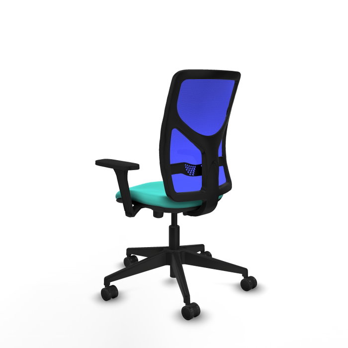 PIQUERAS Y CRESPO Silla de oficina Motilla con mecanismo Sincro/Traslack, Turquesa y Azul