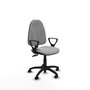 Silla de oficina Algarra con mecanismo Contacto permanente de doble maneta tapizada con Tela color Gris claro. Equipada con Base poliamida negra, Brazos fijos y Ruedas autofrenantes