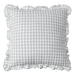 Cojín Cuadros Gris Algodón 43 X 43 cm (Set de 2)