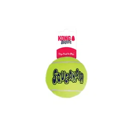 Kong Pelota SqueakAir Tennis Ball con Chirriador para Perros, Tamaño L, Fieltro No Abrasivo, Juguete para Recoger y Morder