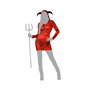 Disfraz Demonia Rojo Mujer Adulto Vestido Corto con Capucha XL