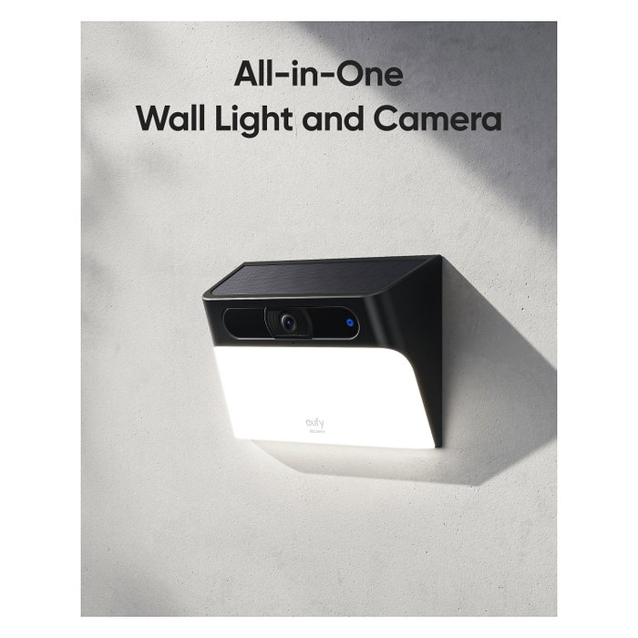 Eufy Solar Wall Light Cam S120 Cámara Solar con Luz de Pared 2K Eufy Solar Wall Light Cam S120 Cámara Solar con Luz de Pared 2K