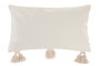 DKD Home Decor Cojín de Poliéster 50x30 cm Crudo con Aplicaciones (Pack de 2)