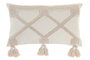 DKD Home Decor Cojín de Poliéster 50x30 cm Crudo con Aplicaciones (Pack de 2)