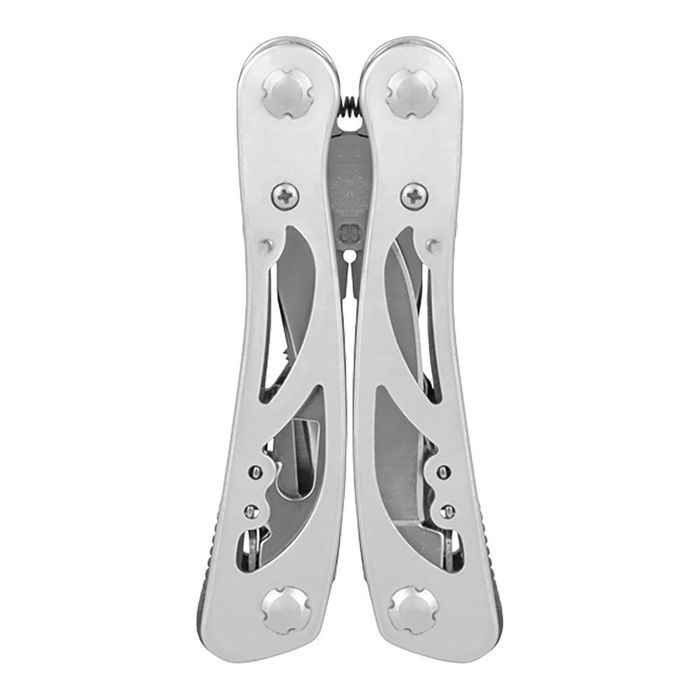 Workpro Multiherramienta Esqueletizada 12 en 1, Acero Inoxidable, con Cuchillo, Lima, Destornilladores, Sierra, Abrebotellas y Alicates