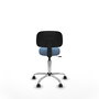 PIQUERAS Y CRESPO Silla Llanos giratoria azul cielo con base cromada