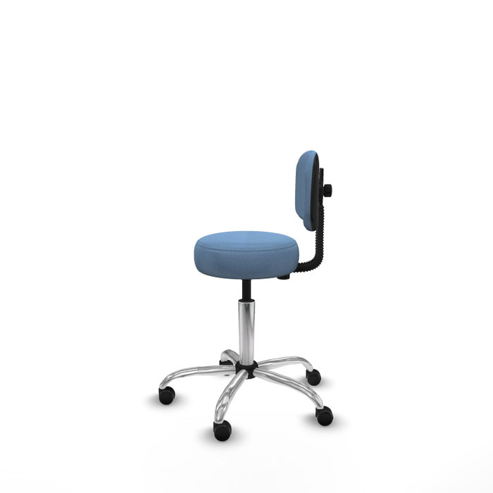 PIQUERAS Y CRESPO Silla Llanos giratoria azul cielo con base cromada