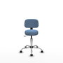 PIQUERAS Y CRESPO Silla Llanos giratoria azul cielo con base cromada
