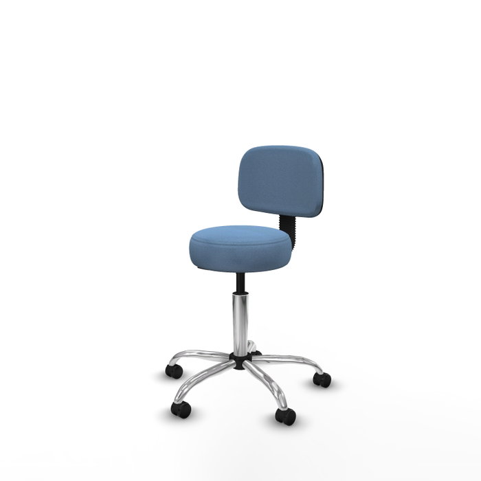 PIQUERAS Y CRESPO Silla Llanos giratoria azul cielo con base cromada