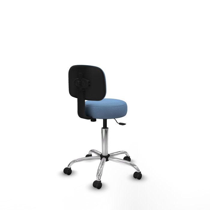 PIQUERAS Y CRESPO Silla Llanos giratoria azul cielo con base cromada